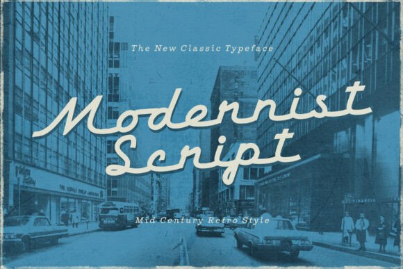 Modernist Script: A Bold Retro Touch for Your Brand